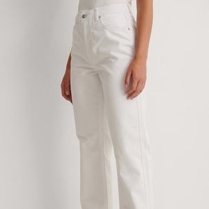 High Waist Straight Side Slit Jeans